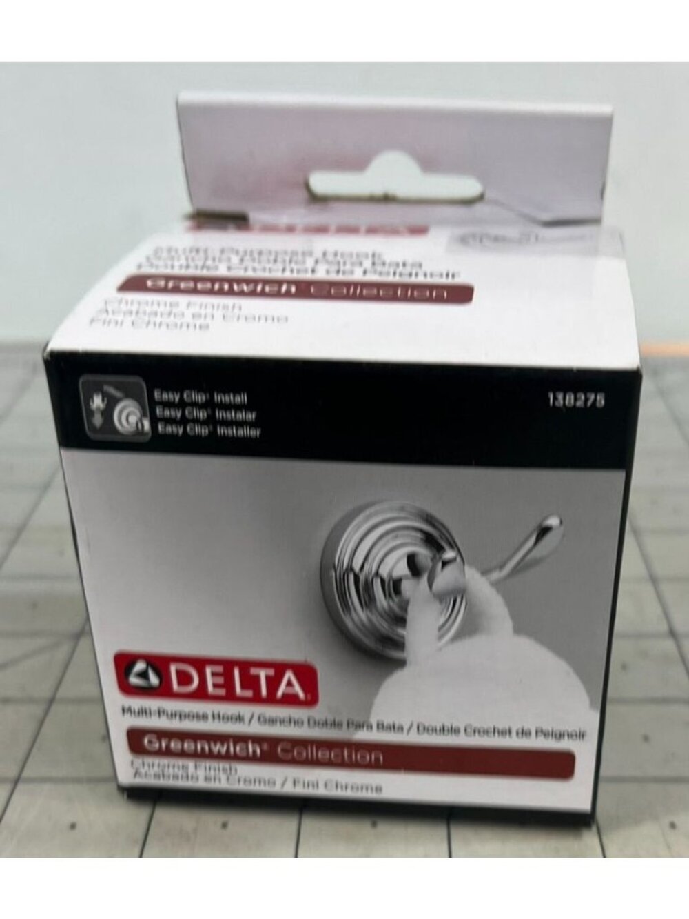 Greenwich Double Towel Hook in Chrome New